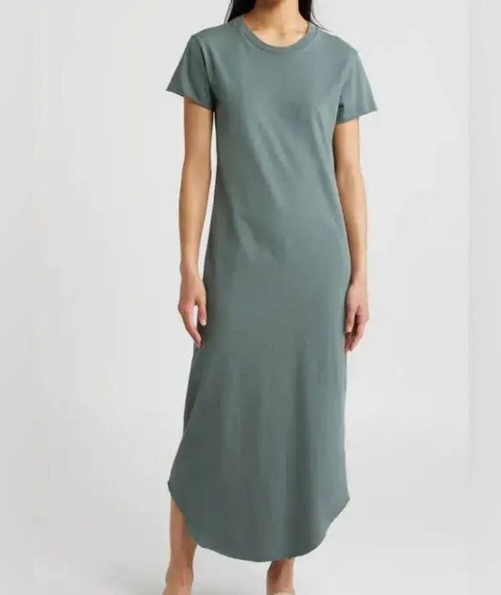 Frank & Eileen Harper Perfect Tee Maxi Dress In Sage Sz Large